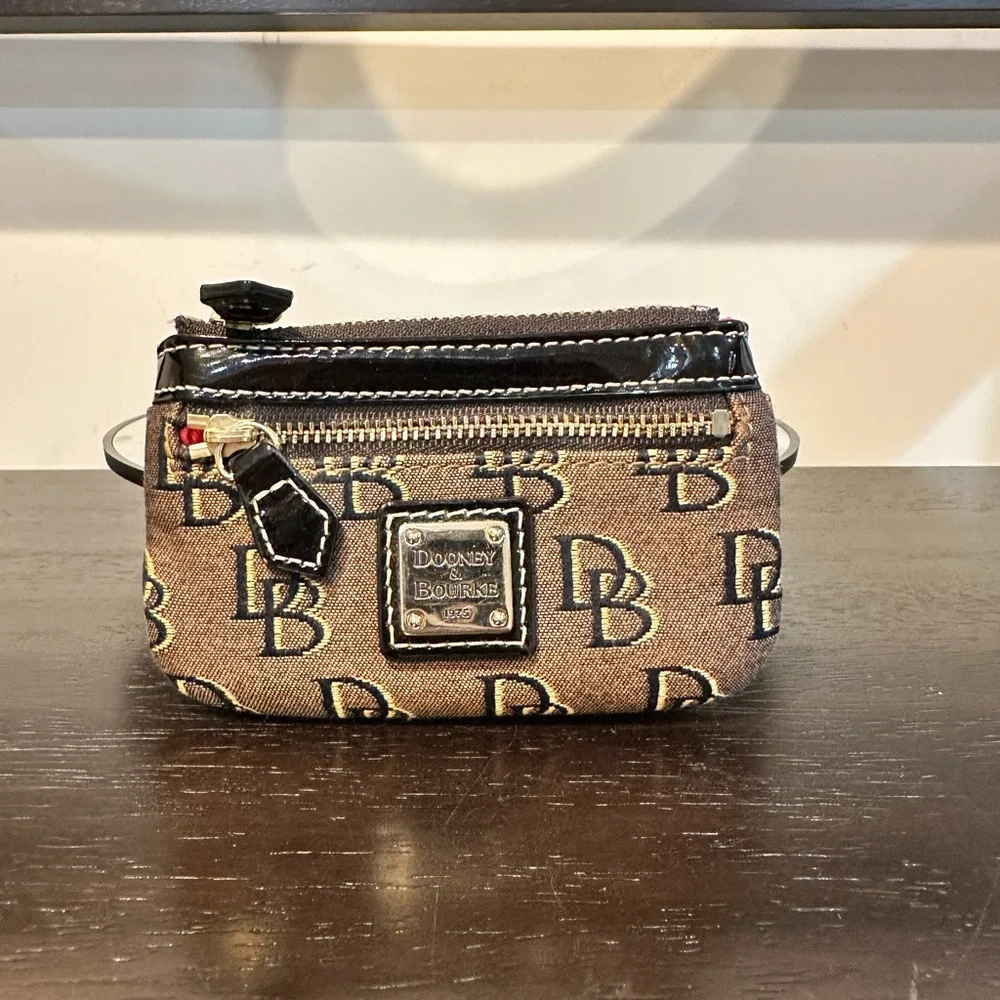Dooney & Bourke Brown and Black Logo Wallet - Picture 2 of 12